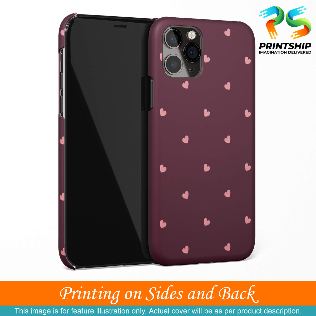 PS1307-Pink Heart Back Cover for vivo Y53s-Image3