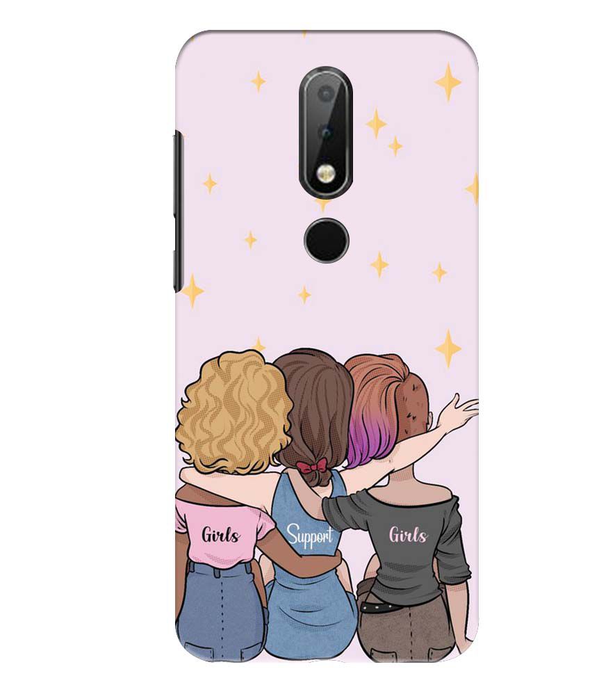 PS1313-Girls Support Girls Back Cover for Nokia 6.1 Plus (Nokia X6)