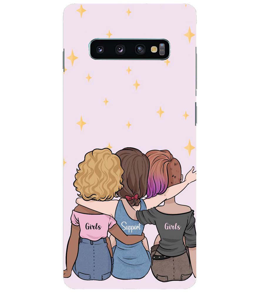 PS1313-Girls Support Girls Back Cover for Samsung Galaxy S10+ (Plus with 6.4 Inch Screen)