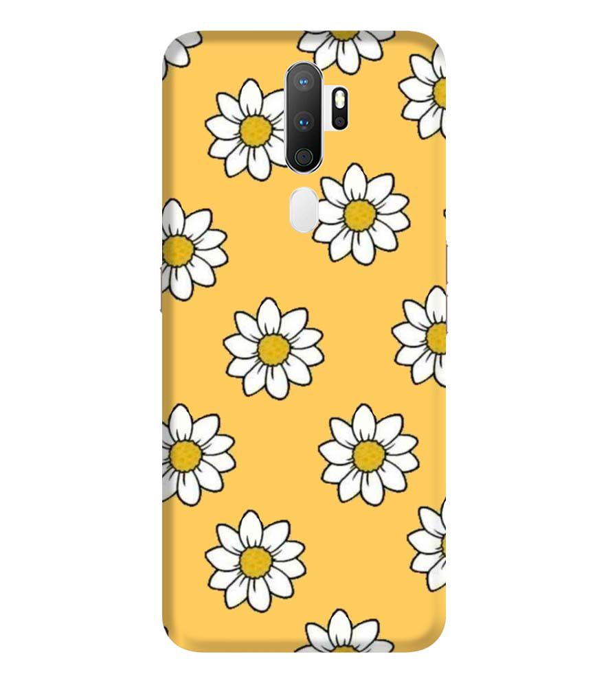 PS1316-White Sunflower Back Cover for Oppo A5 (2020)