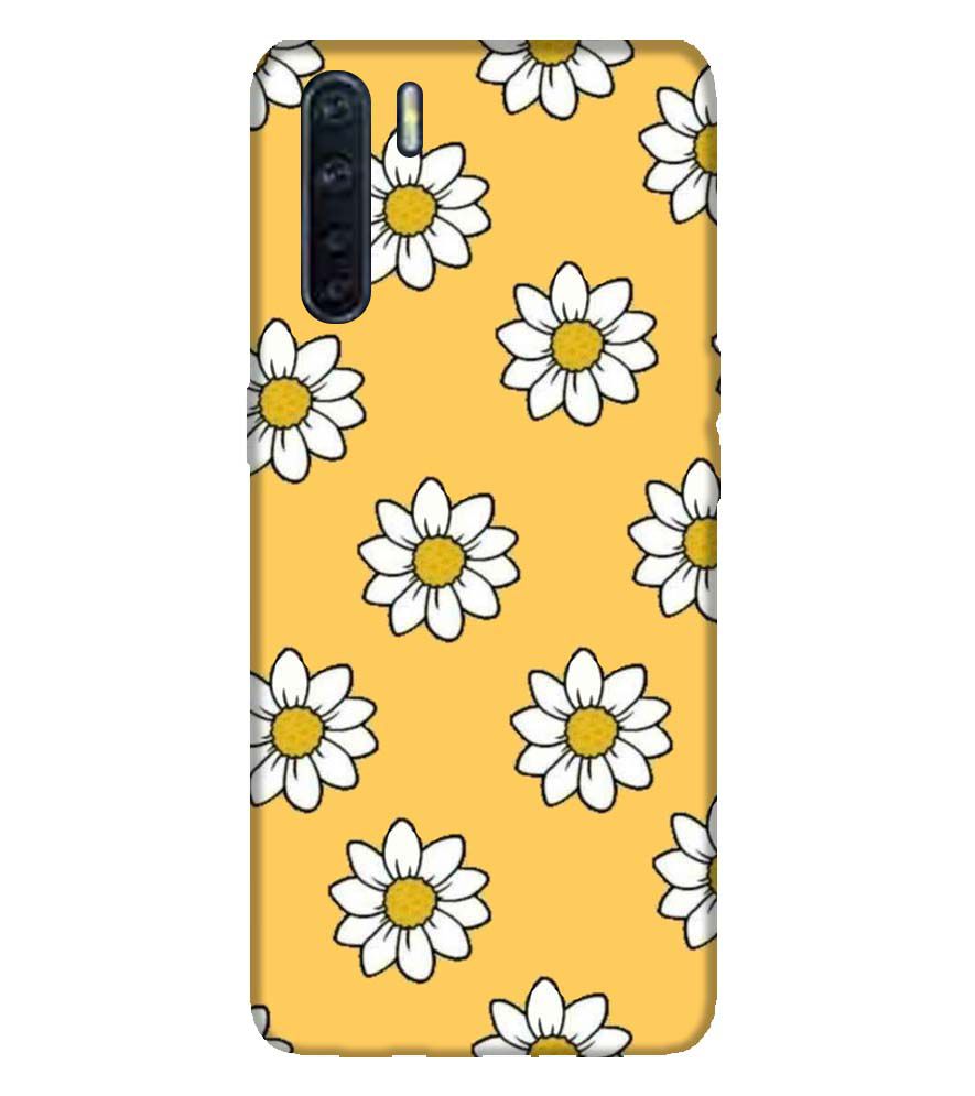 PS1316-White Sunflower Back Cover for Oppo A91