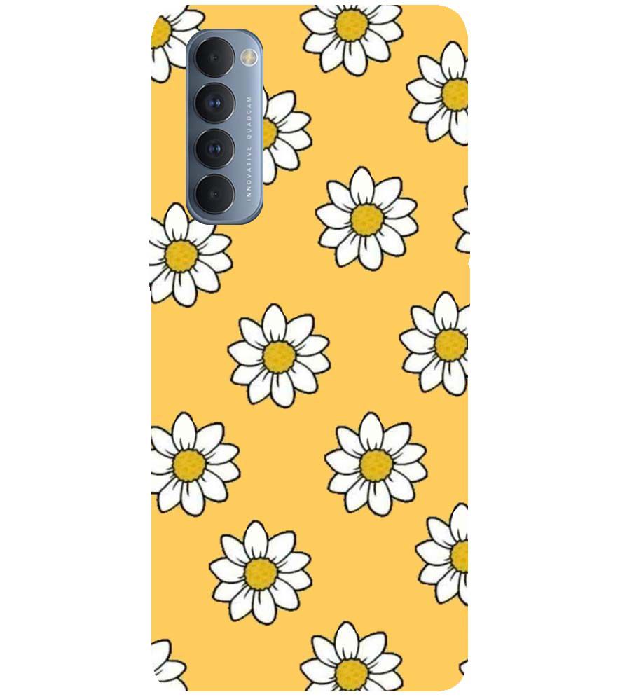 PS1316-White Sunflower Back Cover for Oppo Reno4 Pro