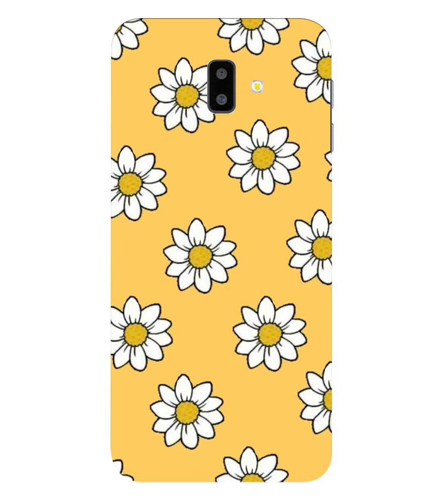 PS1316-White Sunflower Back Cover for Samsung Galaxy J6+
