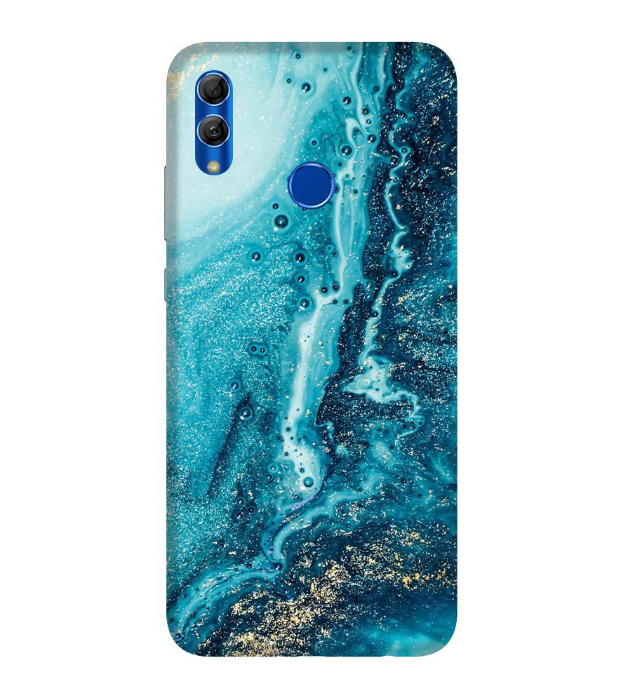 PS1317-Blue Marbles Back Cover for Honor 10 Lite