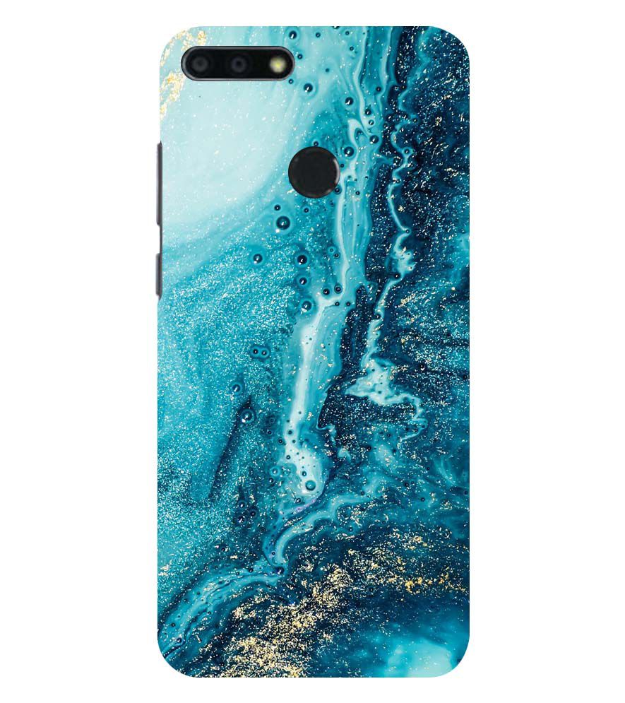 PS1317-Blue Marbles Back Cover for Huawei Honor 7A