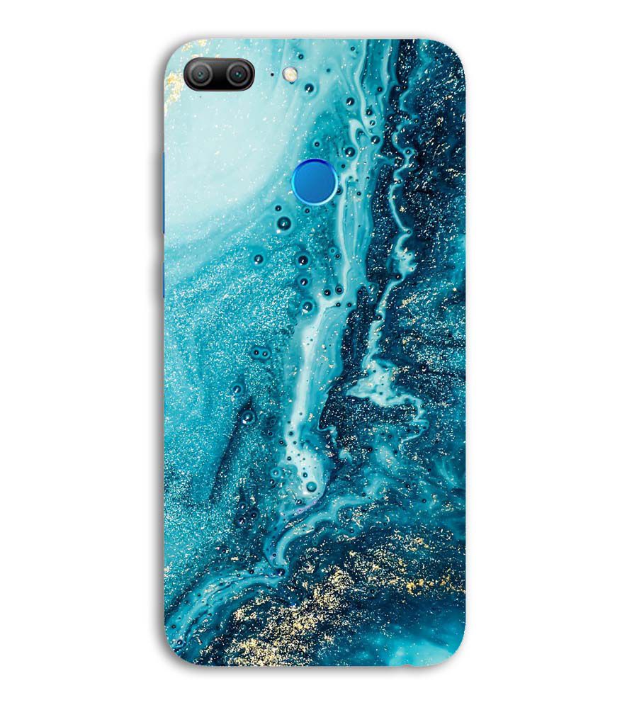 PS1317-Blue Marbles Back Cover for Huawei Honor 9 Lite