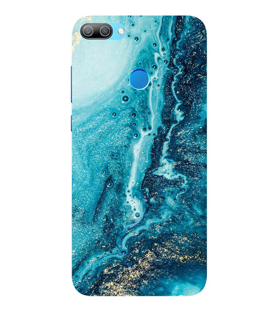 PS1317-Blue Marbles Back Cover for Huawei Honor 9N