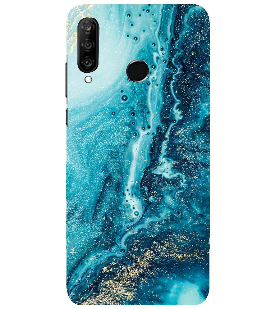 PS1317-Blue Marbles Back Cover for Huawei nova 4e