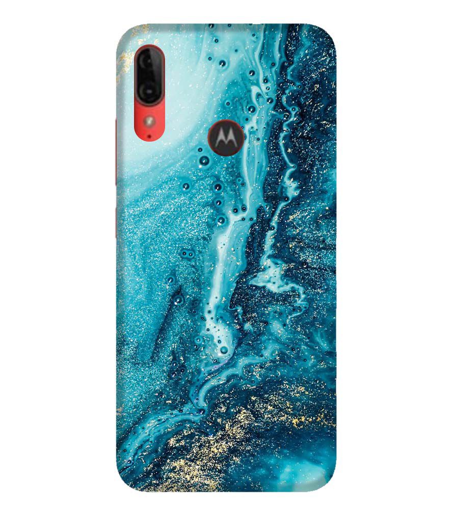 PS1317-Blue Marbles Back Cover for Motorola Moto E6s