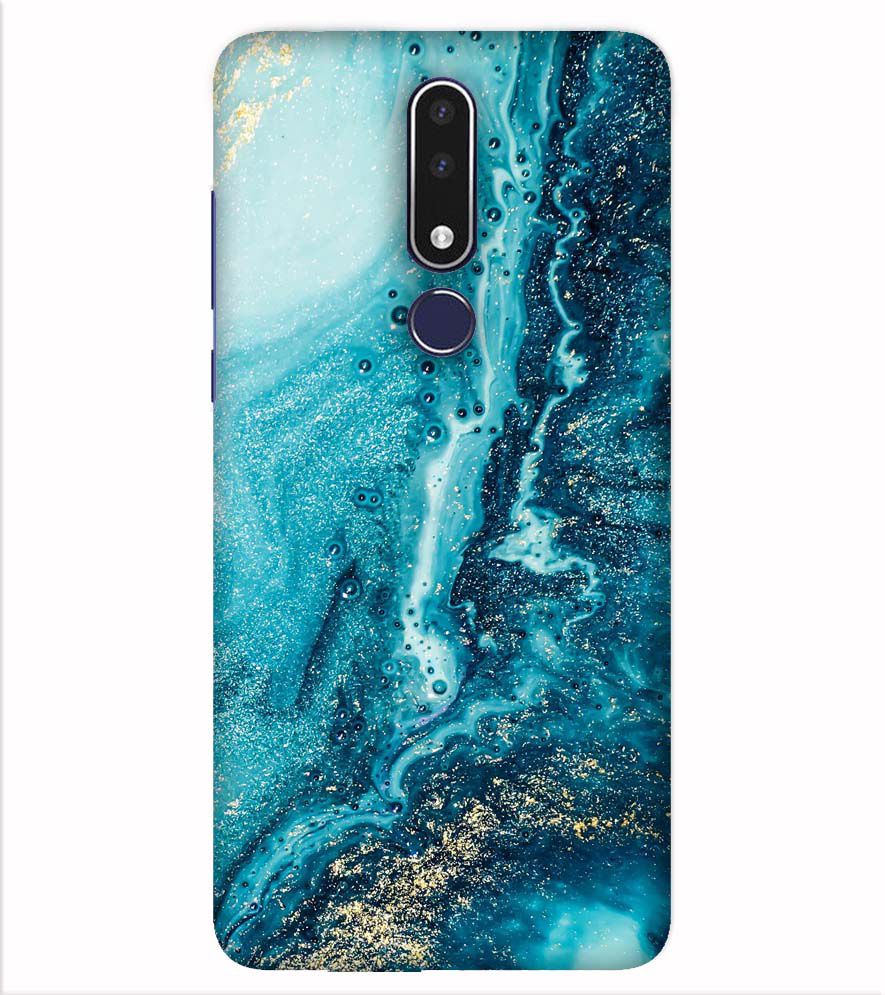 PS1317-Blue Marbles Back Cover for Nokia 7.1