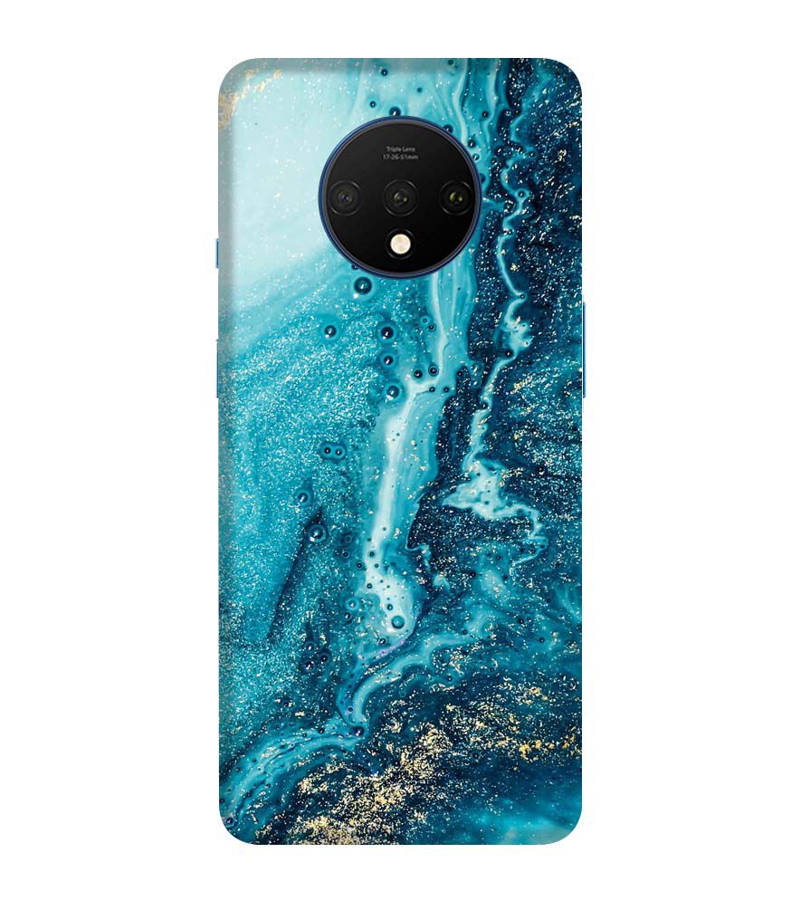PS1317-Blue Marbles Back Cover for OnePlus 7T