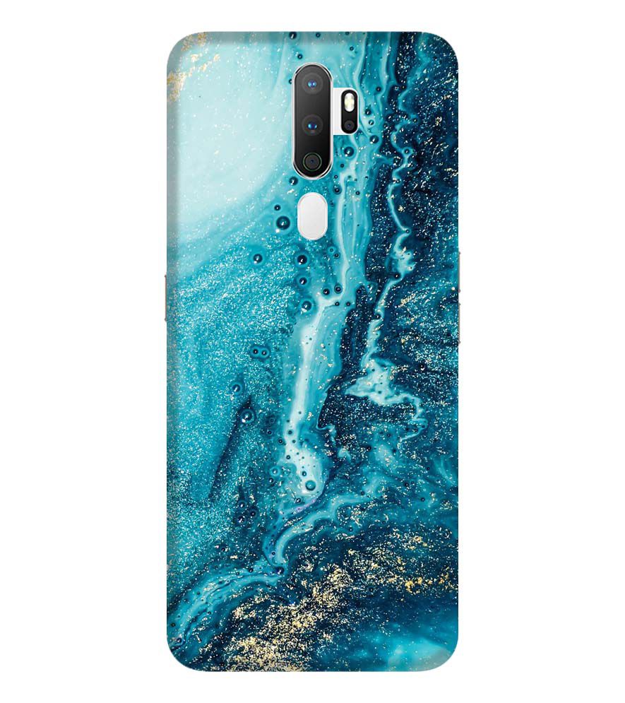 PS1317-Blue Marbles Back Cover for Oppo A5 (2020)