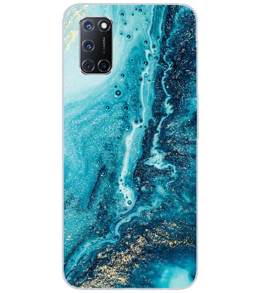 PS1317-Blue Marbles Back Cover for Oppo A72