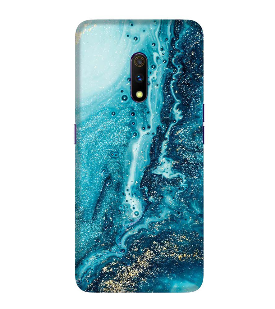 PS1317-Blue Marbles Back Cover for Realme X