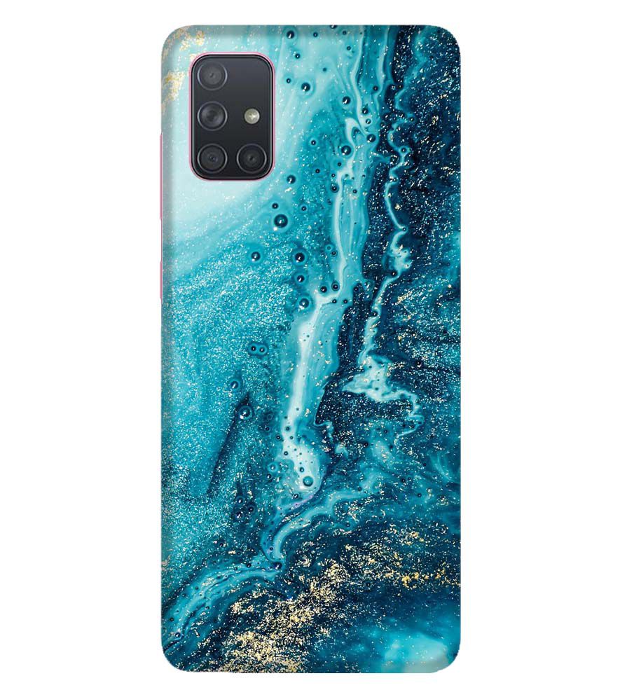PS1317-Blue Marbles Back Cover for Samsung Galaxy A71