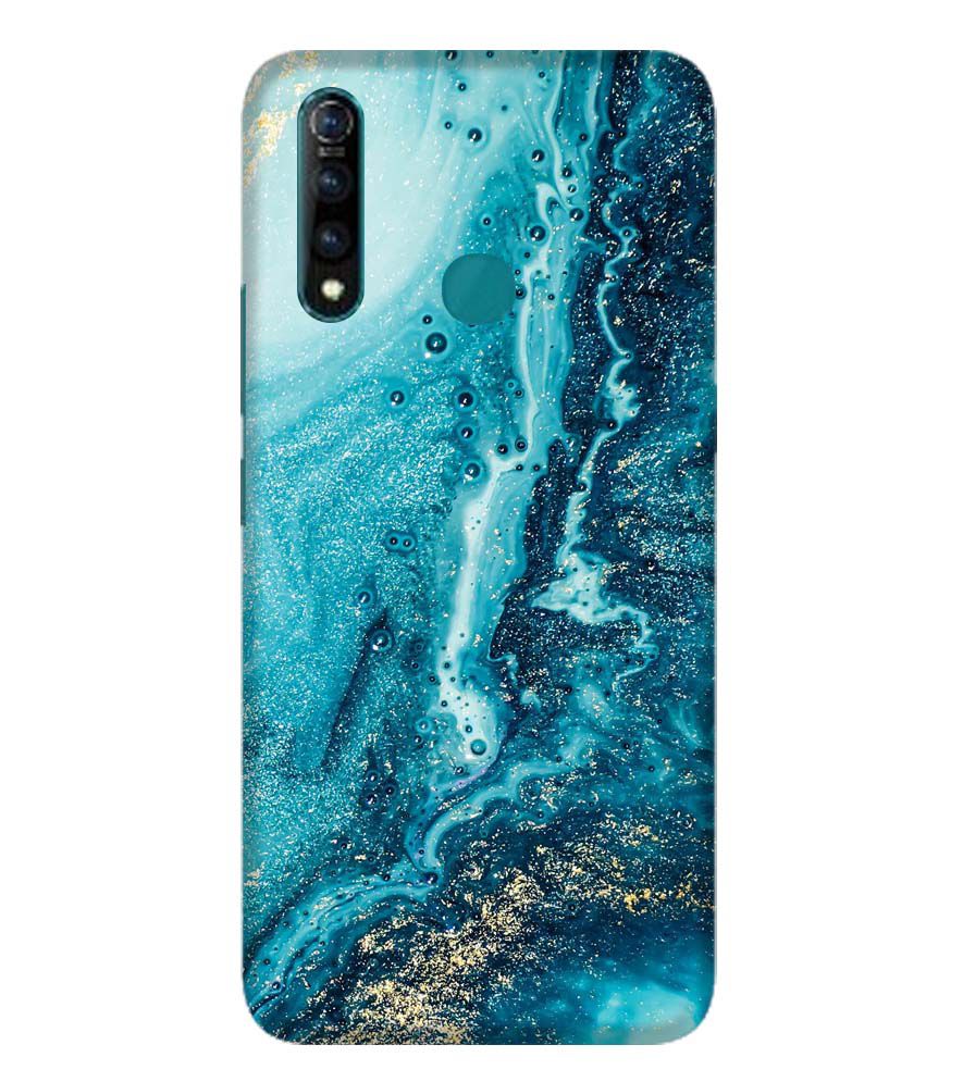 PS1317-Blue Marbles Back Cover for Vivo Z1 Pro
