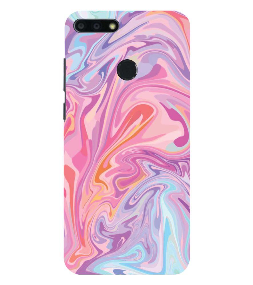 PS1319-Pink Premium Marble Back Cover for Huawei Honor 7A
