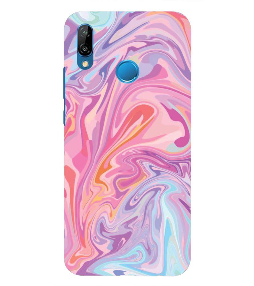 PS1319-Pink Premium Marble Back Cover for Huawei Nova 3e