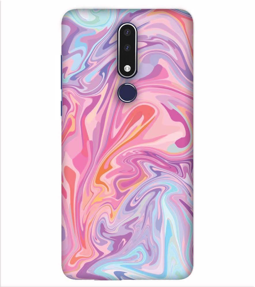 PS1319-Pink Premium Marble Back Cover for Nokia 7.1