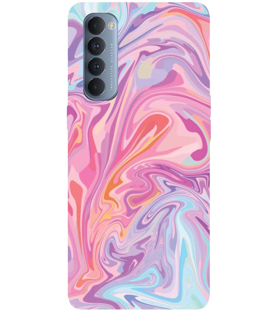 PS1319-Pink Premium Marble Back Cover for Oppo Reno4 Pro