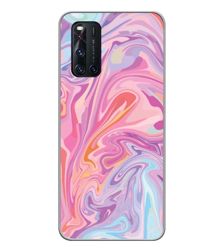 PS1319-Pink Premium Marble Back Cover for Vivo V19