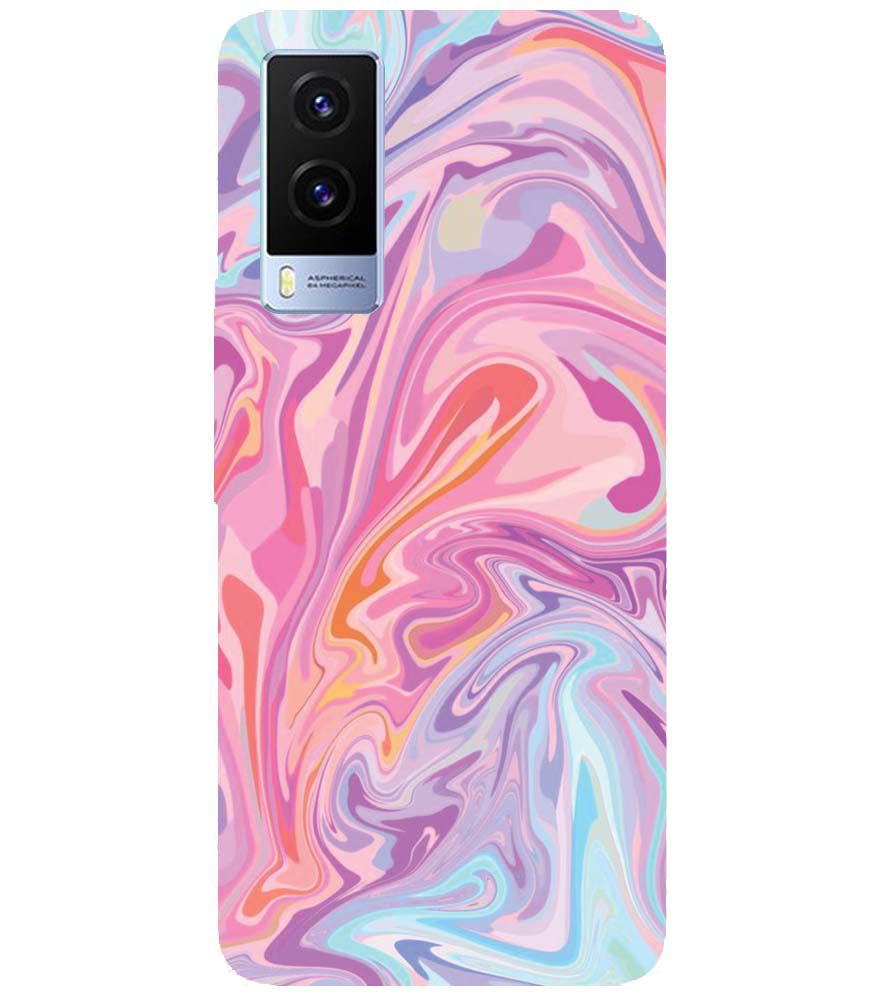 PS1319-Pink Premium Marble Back Cover for Vivo V21e 5G