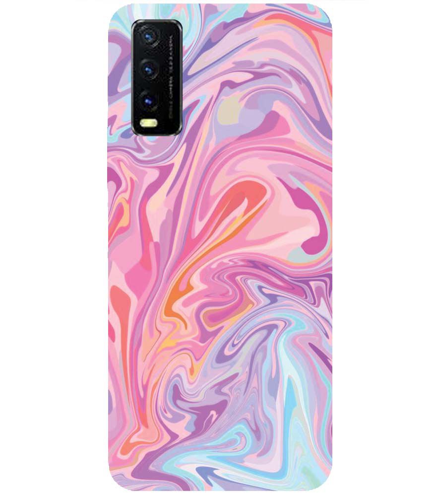 PS1319-Pink Premium Marble Back Cover for vivo Y20s