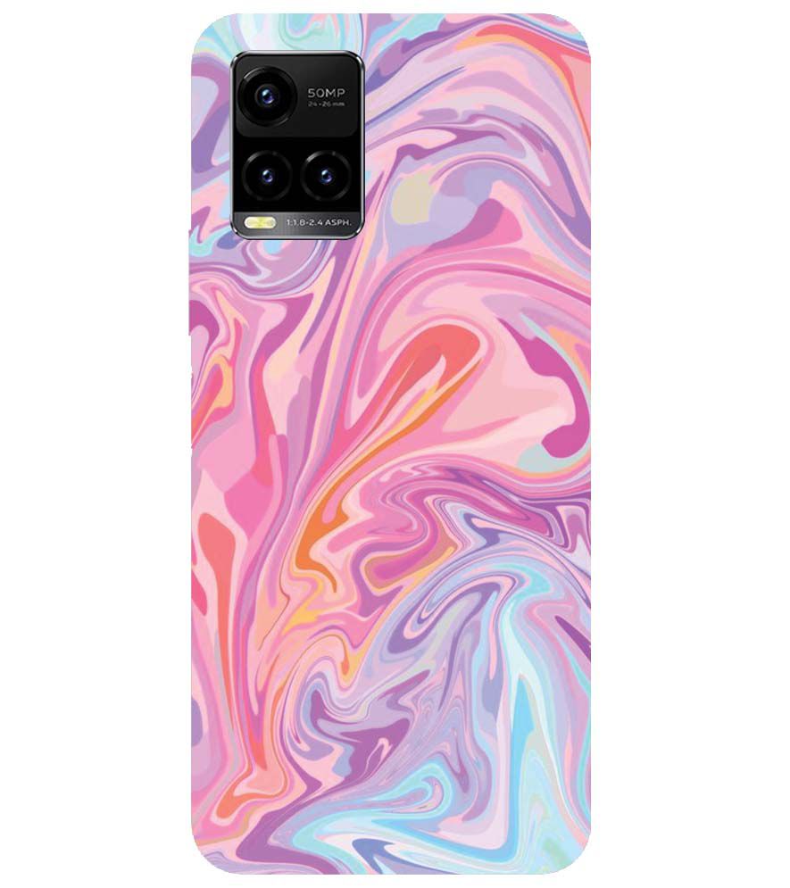 PS1319-Pink Premium Marble Back Cover for vivo Y33s