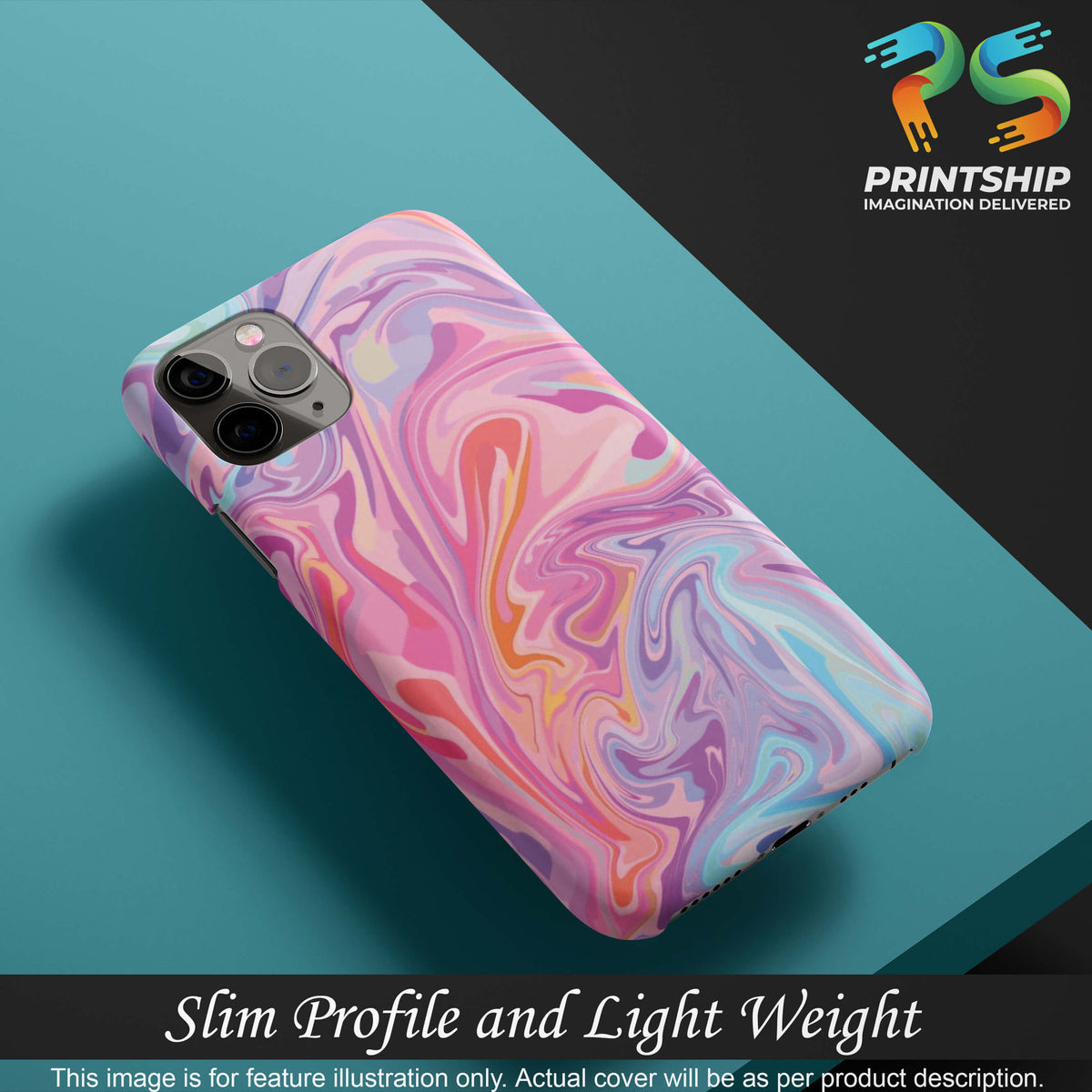 PS1319-Pink Premium Marble Back Cover for Oppo A7-Image4