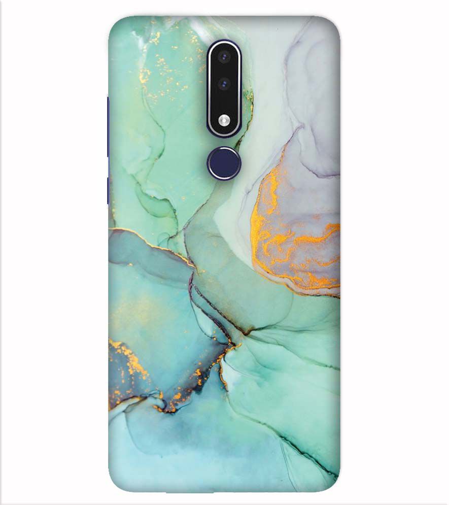 PS1320-Green Marble Premium Back Cover for Nokia 7.1