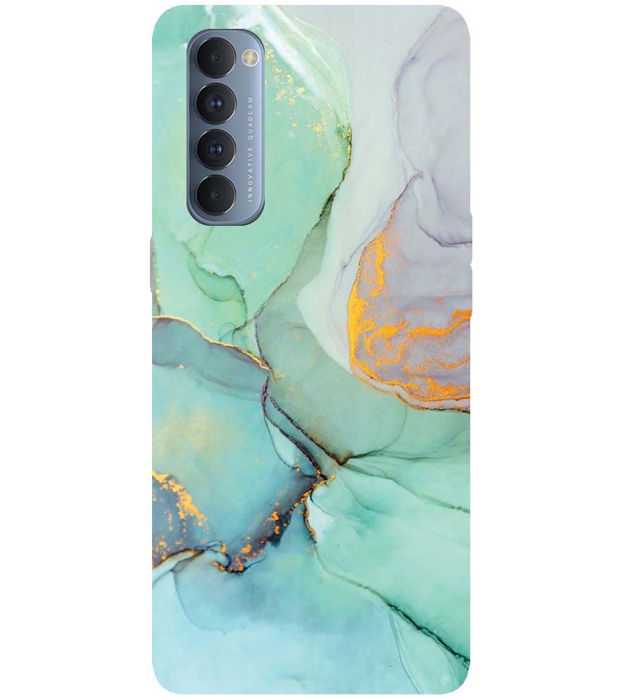 PS1320-Green Marble Premium Back Cover for Oppo Reno4 Pro