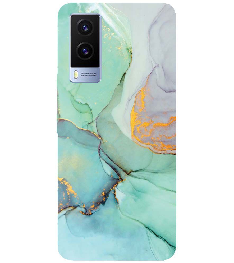 PS1320-Green Marble Premium Back Cover for Vivo V21e 5G