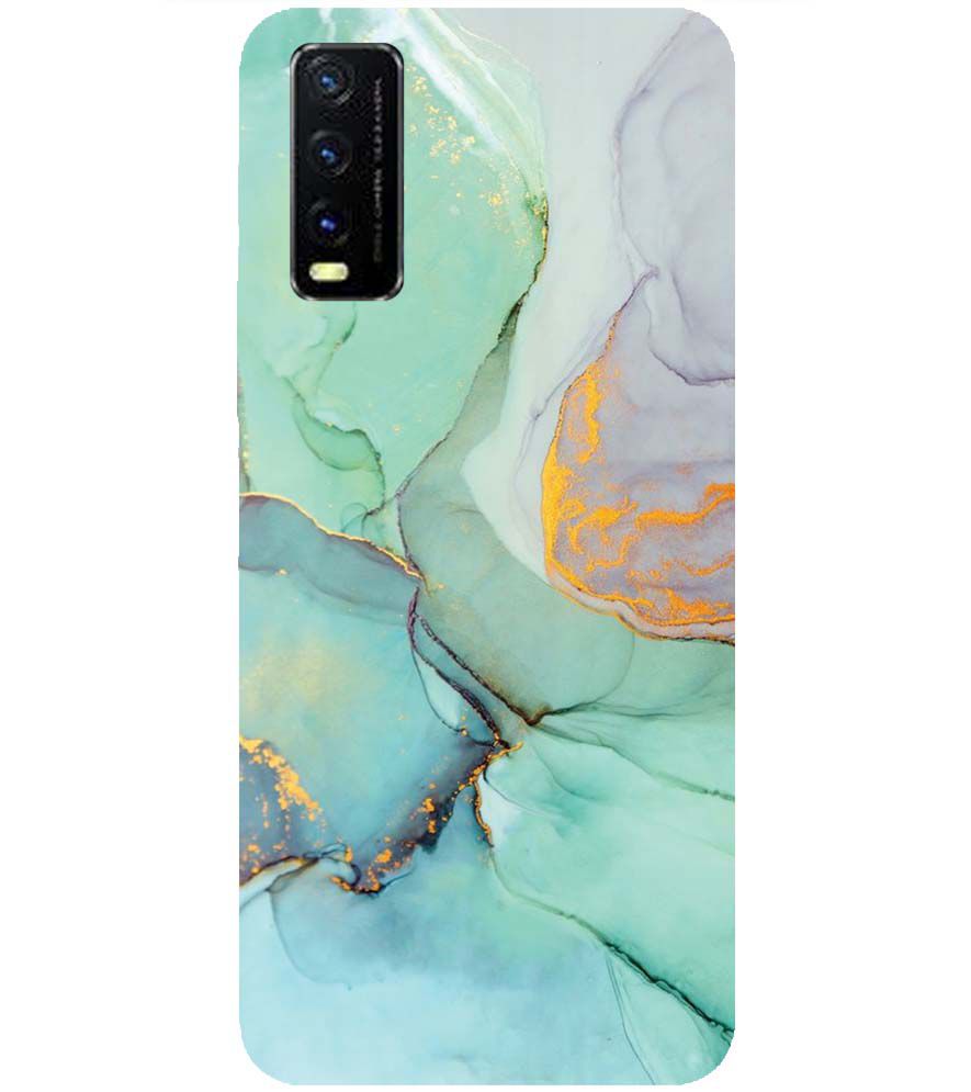 PS1320-Green Marble Premium Back Cover for vivo Y20s