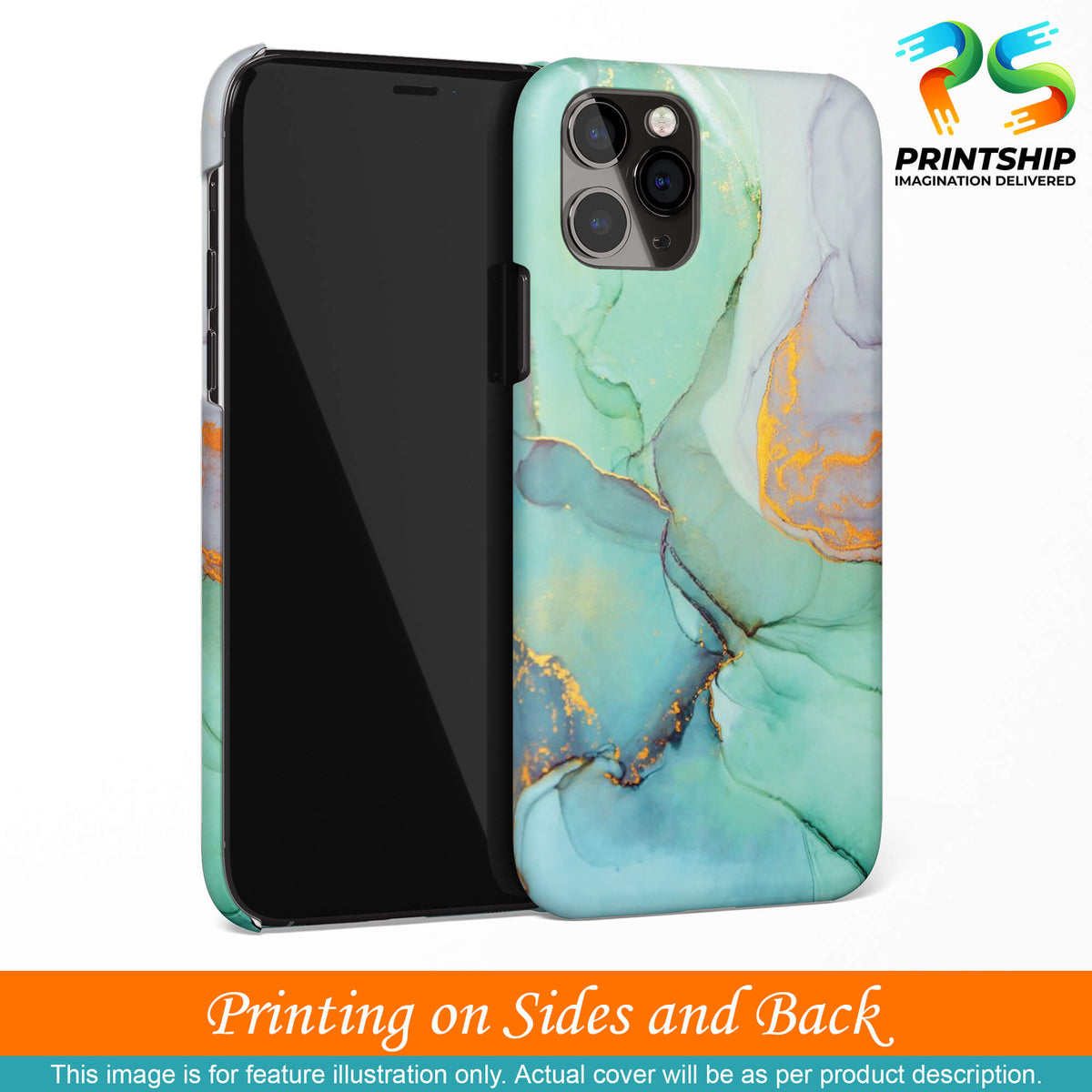 PS1320-Green Marble Premium Back Cover for Samsung Galaxy A23-Image3
