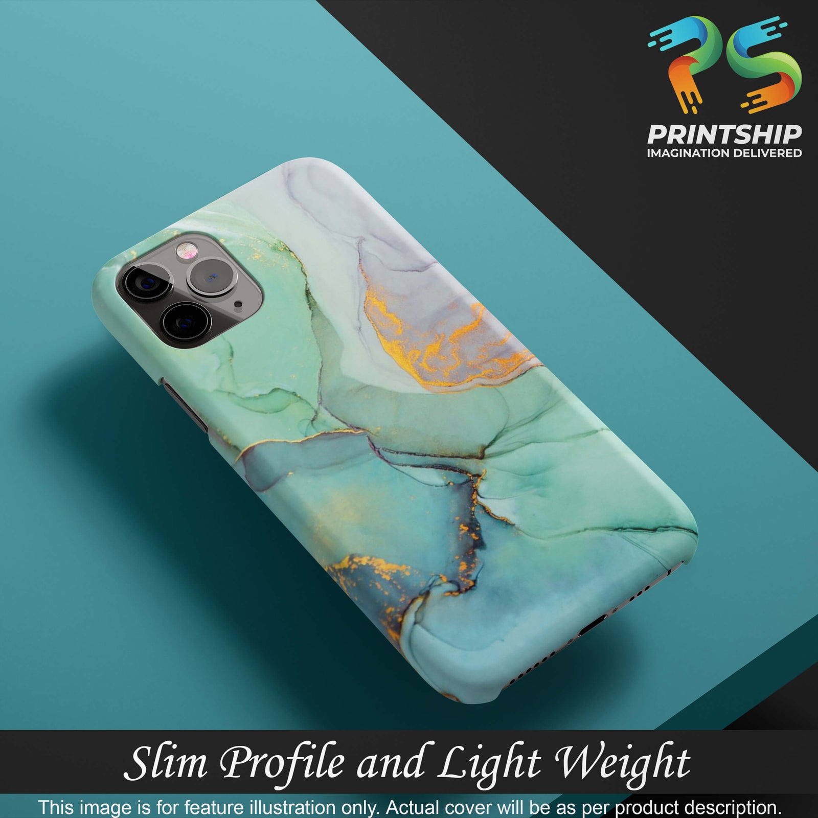 PS1320-Green Marble Premium Back Cover for Apple iPhone 6 and iPhone 6S-Image4