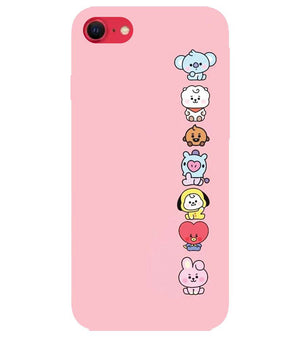 PS1321-Cute Loving Animals Girly Back Cover for Apple iPhone SE (2020)