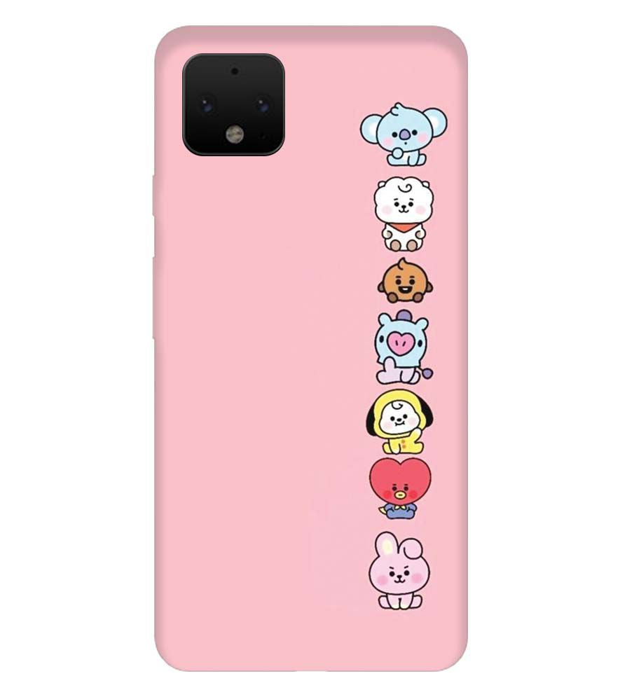 PS1321-Cute Loving Animals Girly Back Cover for Google Pixel 4