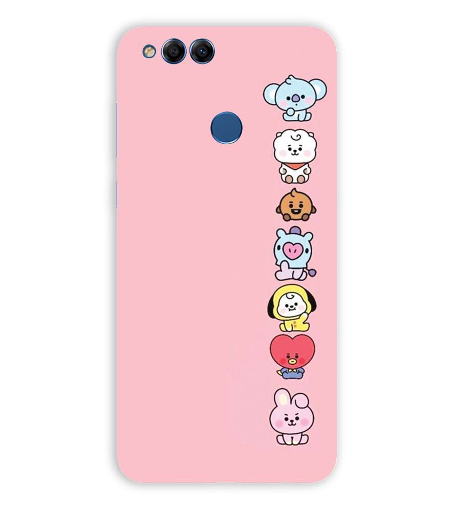 PS1321-Cute Loving Animals Girly Back Cover for Huawei Honor 7X