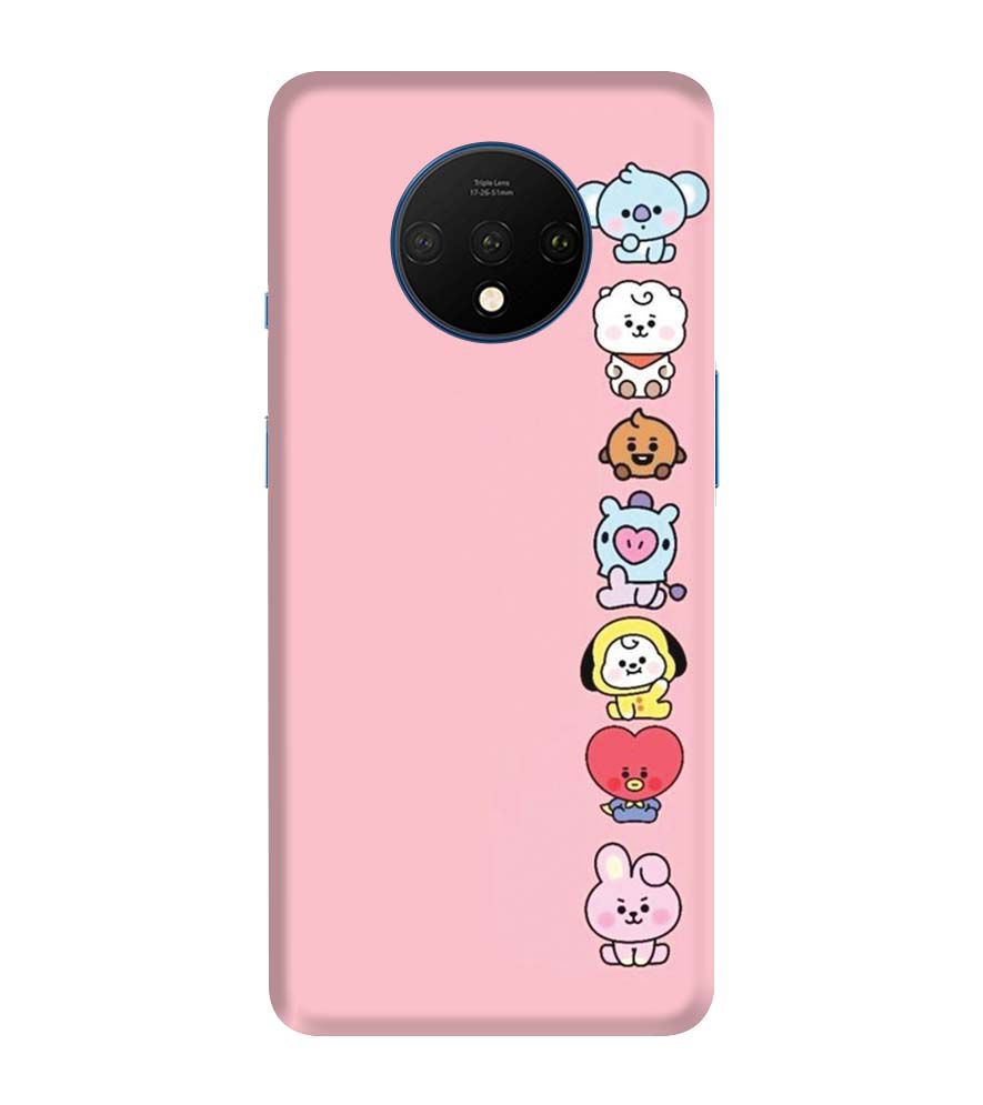 PS1321-Cute Loving Animals Girly Back Cover for OnePlus 7T
