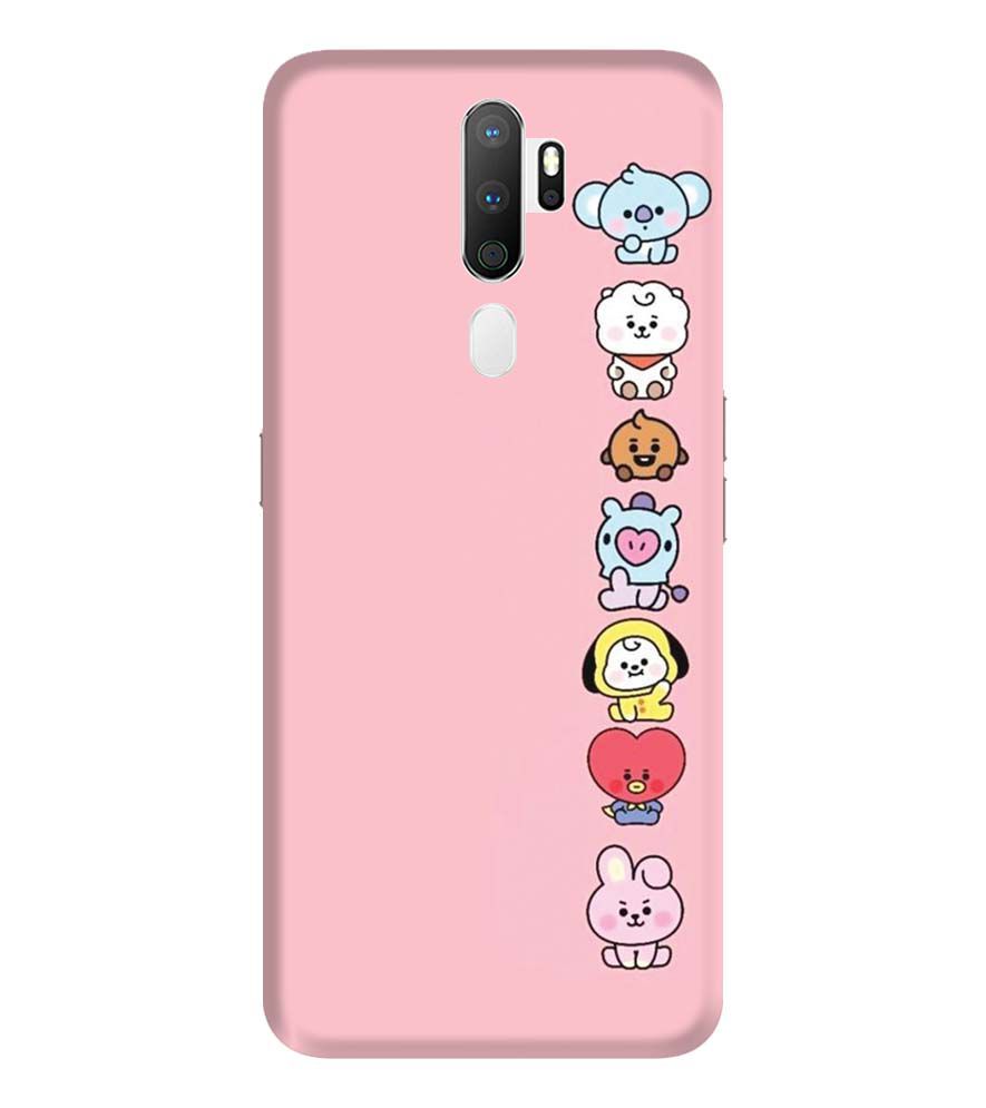 PS1321-Cute Loving Animals Girly Back Cover for Oppo A5 (2020)