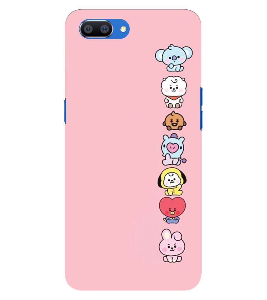 PS1321-Cute Loving Animals Girly Back Cover for Oppo A5