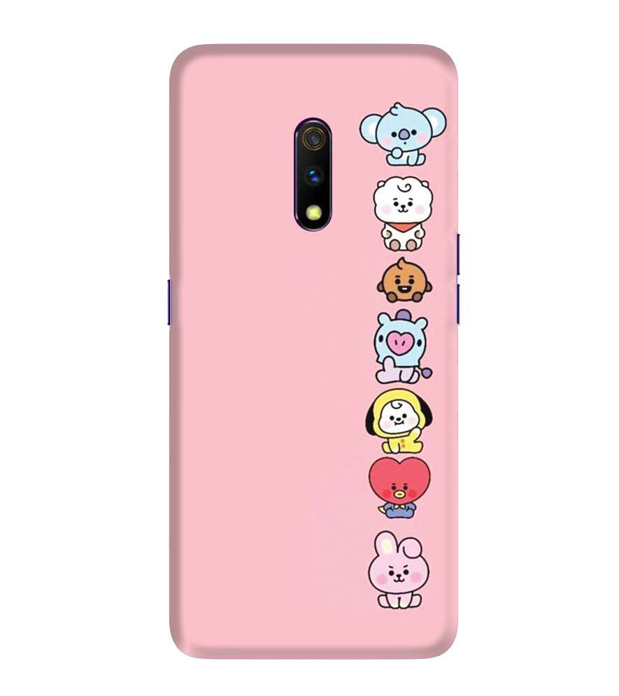 PS1321-Cute Loving Animals Girly Back Cover for Realme X