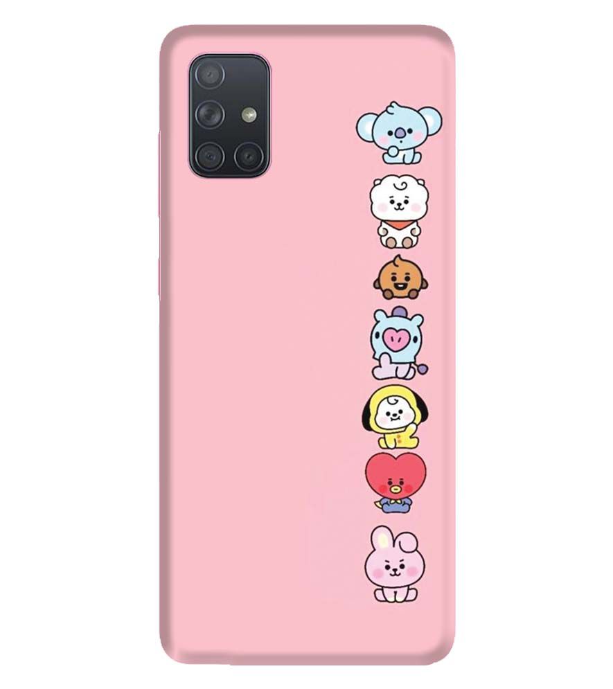 PS1321-Cute Loving Animals Girly Back Cover for Samsung Galaxy A71