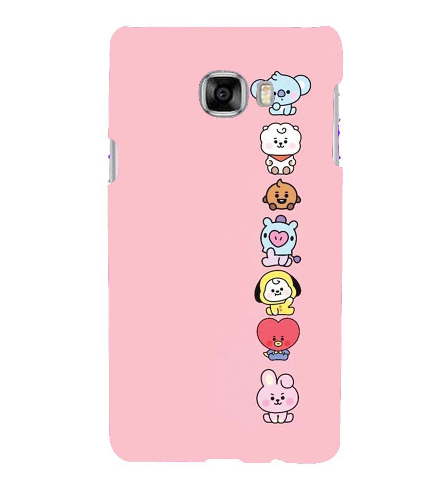 PS1321-Cute Loving Animals Girly Back Cover for Samsung Galaxy C7 Pro