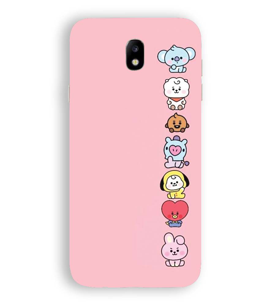 PS1321-Cute Loving Animals Girly Back Cover for Samsung Galaxy J7 Pro
