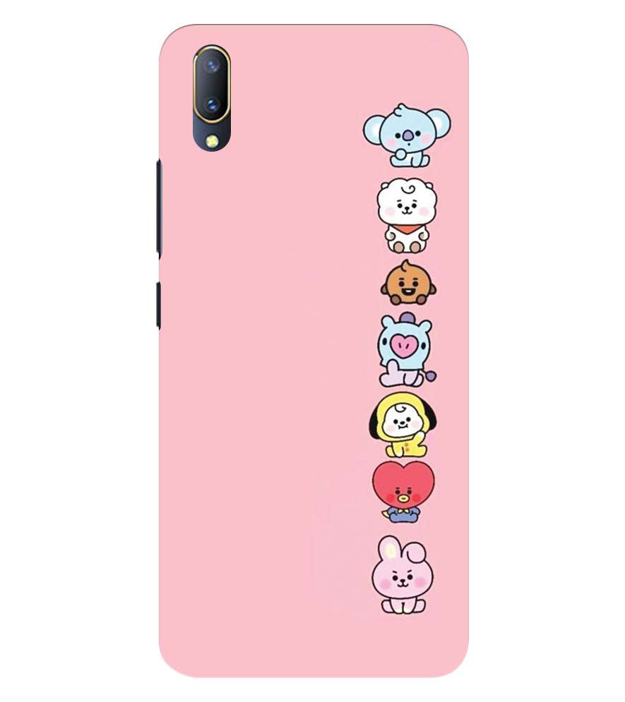 PS1321-Cute Loving Animals Girly Back Cover for Vivo V11 Pro