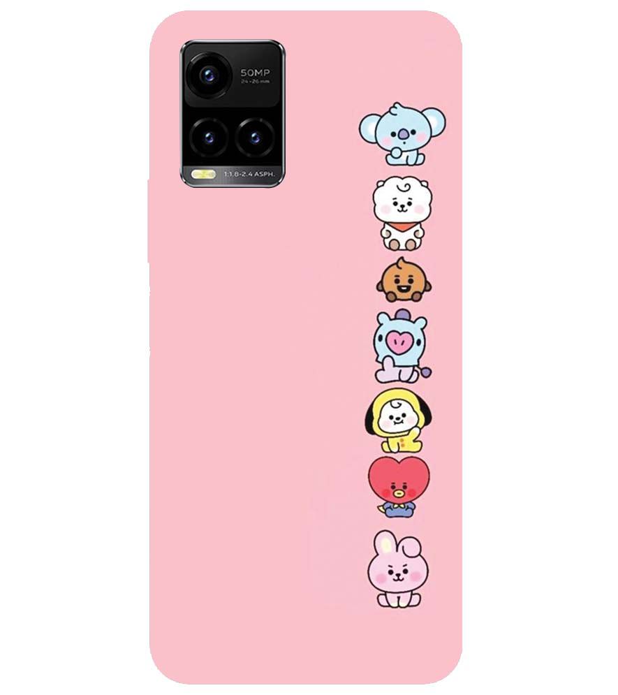 PS1321-Cute Loving Animals Girly Back Cover for vivo Y33s