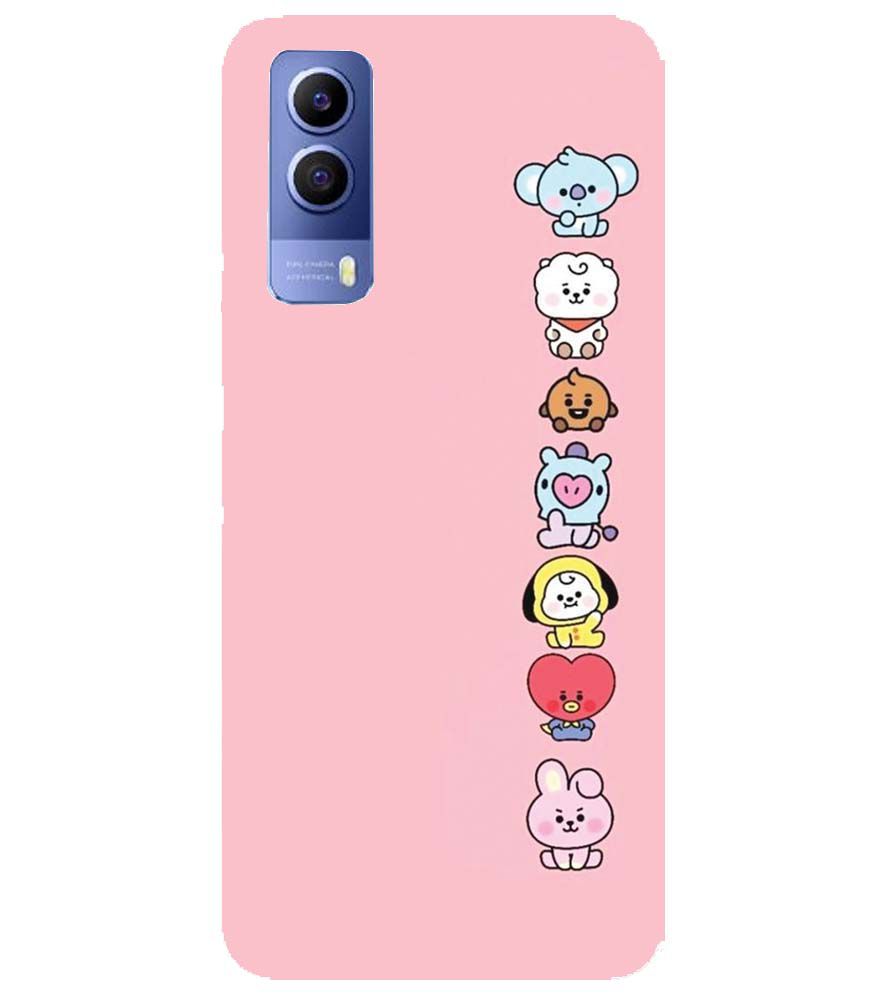 PS1321-Cute Loving Animals Girly Back Cover for vivo Y53s