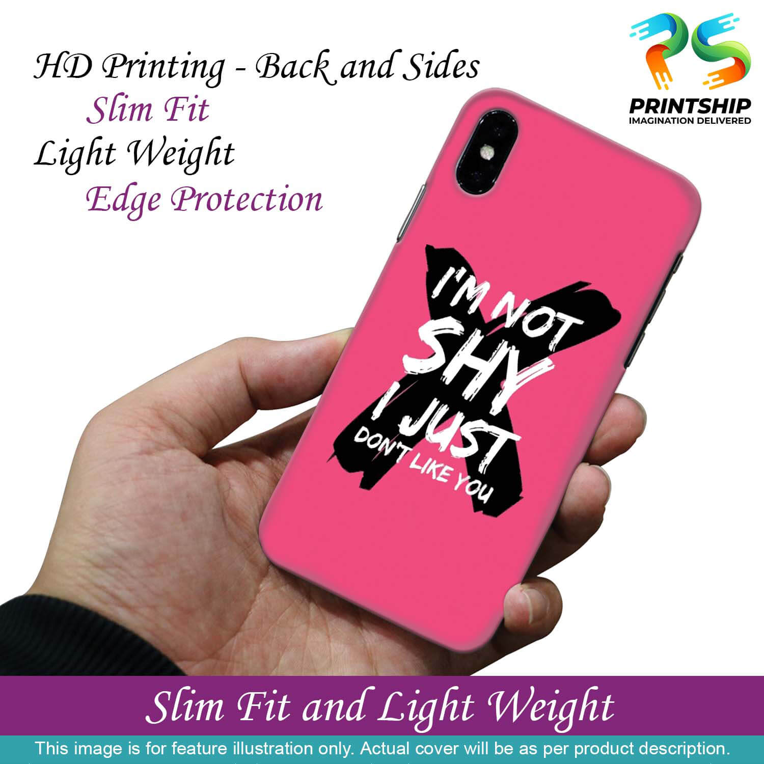 PS1322-I am Not Shy Back Cover for Oppo F5 Plus