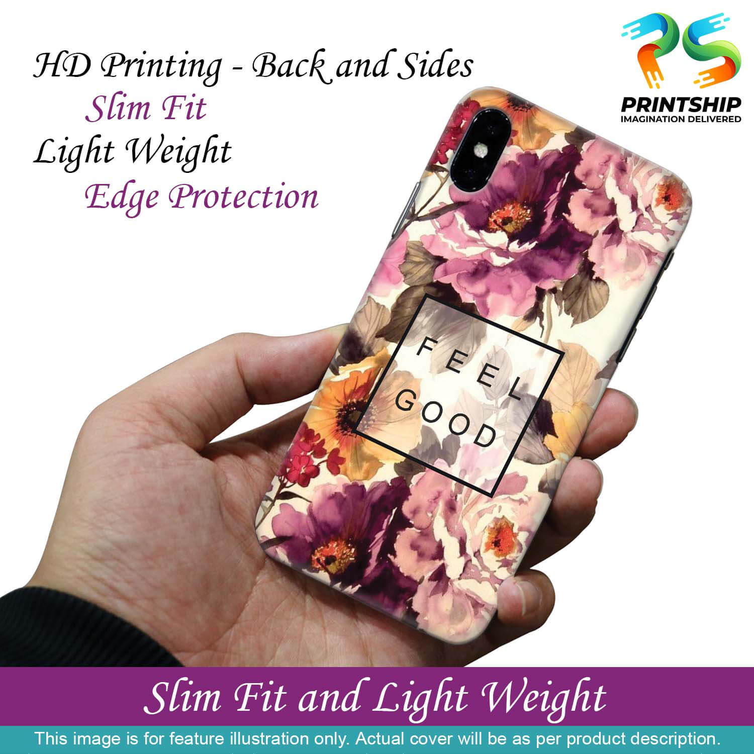 PS1324-Feel Good Flowers Back Cover for Oppo A7